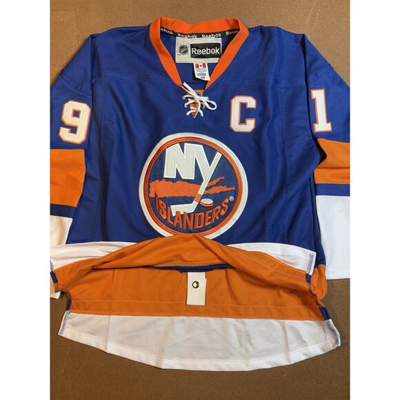 John Tavares New York Islanders Hockey Reebok Mens 50 XL Blue Jersey Fight Strap - Picture 1 of 6